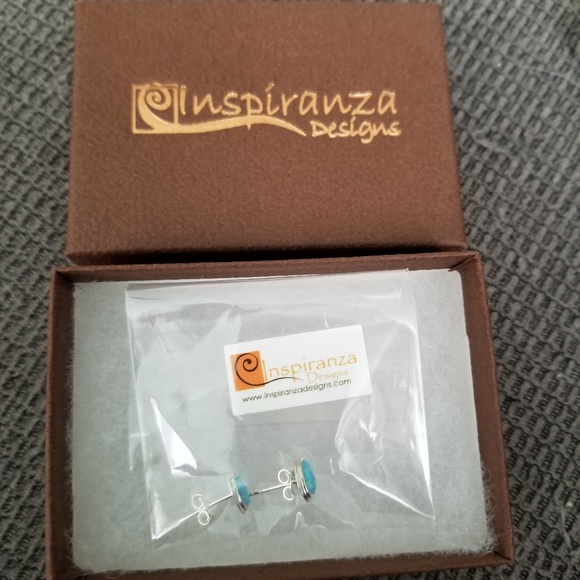 Inspiranza Blue Opal and Sterling Silver Earrings - Picture 2 of 4